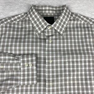 Jos. A. Bank "Joseph" Dress Shirt Mens 17.5-35 Gray/Brown Checks Tailored NWT!